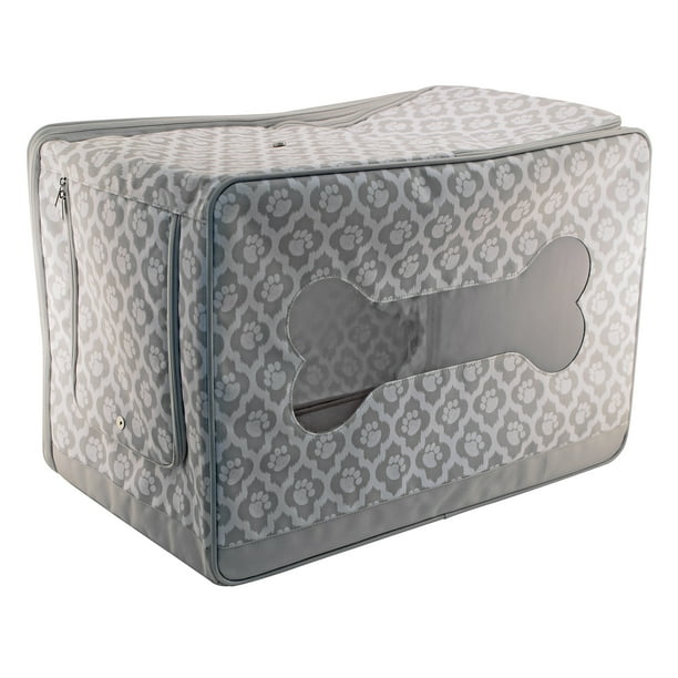 Everything Mary Pet Toy Box Paw Print, Grey/White