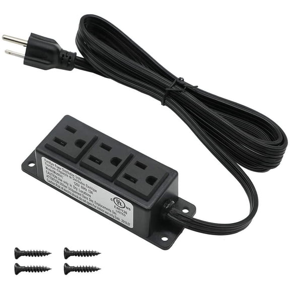 Surface Mounted Power Strip 3 AC Grounded Outlets Mountable Power Strip Socket Adapt to Deak Conference Table Wall Hotel Improvement