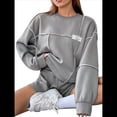 thumbnail image 1 of Sudaderas de Larga para Mujer Gris M, 1 of 7