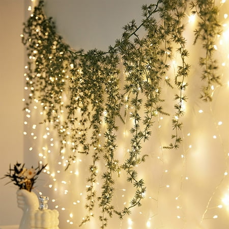 Lightning Deals of Today Prime, LHNFT Wall Vines for Bedroom with Fairy Led Lights Boho-Chic for Home Kitchen Office Wedding Wall Decor