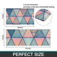 thumbnail image 7 of Pink and Blue Triangular Floral Boho Pattern Kitchen Rugs Sets Of 2,Anti Fatigue Kitchen Mat Rugs Non Slip Washable,Decorative Kitchen Floor Mats for Kitchen,Sink,Laundry,17"x30"+17"x47", 7 of 7
