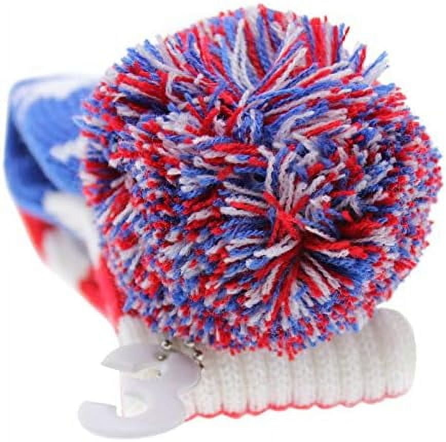 3 pcs/Set Golf Club Pom Pom Knit Cover for Driver, Fairway Wood and Hybrid HeadCovers