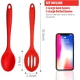 thumbnail image 2 of 4 Pcs Silicone Cooking Spoons Set, Silicone Serving Spoon Silicone Nonstick Mixing Spoons Slotted Spoons Large Nonstick Heat Resistant Spoons for Kitchen Cooking Bake Stir, 2 of 6
