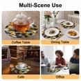 thumbnail image 2 of Yellow Grey Abstract Round 13 Inch Placemats Set of 2, Modern Geometric Ombre Artwork HeatResistant Non Slip Place Mats for Dining Table, Wipeable Braided Kitchen Table Mats for Housewarming, 2 of 9