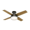 thumbnail image 2 of Hunter - Dempsey Indoor Low Profile Ceiling Fan With Light, Remote, 44-inch, Noble Bronze, Modern-style, 3-speed WhisperWind Motor, 59445, for Living Rooms, Bedrooms, 2 of 15