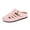 Pink, variant on Orthopedic Clog Mules for Women, Arch Support Slip On Cushioned Slides, Soft Suede Woven Casual Backless Sandals Green