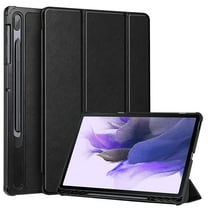 Fintie Case for Samsung Galaxy Tab S7 FE 12.4 in 2021 (Model SM-T730/T736) , Slim Shell Lightweight Hard Back Cover Tri-Fold Stand with S Pen Holder, Auto Wake/Sleep, Black