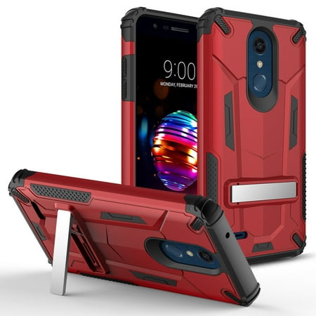 Kaleidio Case For LG K30 X410, Premier Pro L413DL, K10 MS425 (2018) [Mech Armor] Hybrid Drop Protection [Shockproof] Slim Fit Protective Impact Cover w/ Kickstand w/ Overbrawn Prying Tool