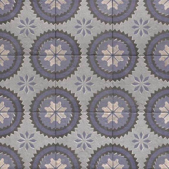 The Tile Life Verity Poppy 8" x 8" Patterned Azul Matte Porcelain Floor and Wall Tile Case of 25