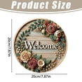thumbnail image 3 of Welcome Door Sign, Wooden Circular Plaque, Flower Wreath Hanging, Home Wall Decor for Entrance, Decorative Doorplate for Indoor Use,for Home, Festival, and Gift(Yellow,), 3 of 9