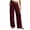 Burgundy, variant on TEAJOPSUU Wide Leg Pants for Women Comfy Corduroy Drawstring Elastic Waist Palazzo Trousers with Pockets Casual Daily Vacation Pants Khaki