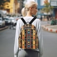thumbnail image 7 of FORMRS Mini Backpack Purse for Women Travel Daypack Casual Shoulder Bag, Orange Geometric, 7 of 7