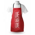 thumbnail image 3 of Live Laugh Love Apron Abstract Triangular Polygonal Background with a Quote in Rectangular Frame, Unisex Kitchen Bib Apron with Adjustable Neck for Cooking Baking Gardening, Red White, by Ambesonne, 3 of 3