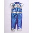 thumbnail image 3 of Hansber Infant Baby Alien Outfit 2-Pieces Sleeveless Shiny Metallic Jumpsuit with Antenna Headband Blue 18-24M, 3 of 7