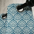 thumbnail image 3 of Ambesonne Damask Grommet Curtain, Blue Floral Pattern, 50" x 72", Blue White, 3 of 6