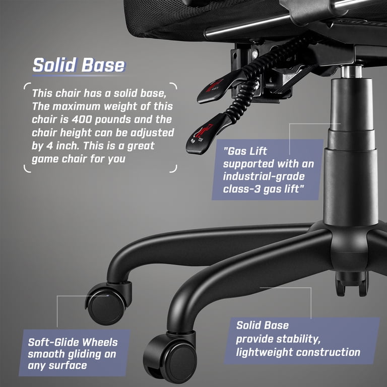 BOSSIN Big and Tall Gaming Chair, Massage, Footrest photo 7