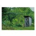 thumbnail image 2 of Outhouse Cutting Board, Worn out Cottage Hut in Abandoned Forest Spring Time Vivid Design Image, Decorative Tempered Glass Cutting and Serving Board, Large Size, Fern Green and Grey, by Ambesonne, 2 of 5