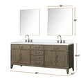 thumbnail image 5 of Laurel 80 in W Grey Oak Double Vanity, Cultured Marble Top, Faucet Set, & 36 in Mirrors, 5 of 6