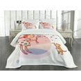 thumbnail image 3 of Ambesonne Dandelion Quilted Bedspread Set 3 Pcs, Cartoon Little One Cat, King Size, Multicolor, 3 of 5