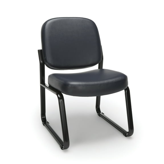 OFM Vinyl Armless Guest and Reception Chair, in Navy (405-VAM-605)