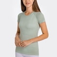 thumbnail image 3 of EHQJNJ Female Silver Blouses for Women Women Basic Round Neck Short Sleeve T Shirt Solid Form Fit Workout Yoga Sports Tee Shirt Casual Top Rhinestone Tops for Women Red Going out Top, 3 of 5