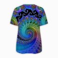 thumbnail image 4 of Dyegold Summer Tops for Women 2023 Trendy, Summer Womens Blouses and Tops Casual Sunflower Print Zipper Tshirt Short Sleeve V-Neck Tunic Tops Comfy Cozy ​Shirt, 4 of 5