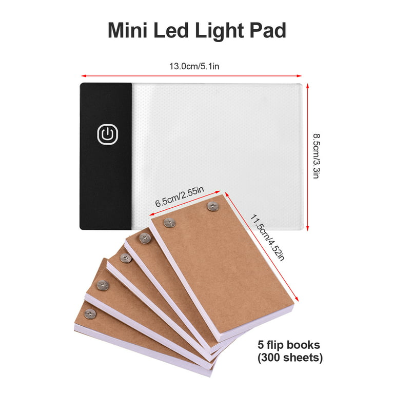 Official Andymation's Flipbook Starter Kit for Kids & Adults with LED Light  Pad for Drawing & Tracing Animation, Premium Pre-drilled Flip Book Paper