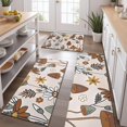 thumbnail image 2 of Brown Mushroom Flower Light Pattern Kitchen Rugs Sets Of 3,Kitchen Runner Rugs Non Skid Washable,Decorative Kitchen Floor Mats for Kitchen,Sink,Laundry,17"x30"+ 17"x47" + 17"x59", 2 of 6