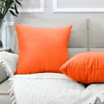 thumbnail image 3 of LuxurInnov Pack of 2, Thickened Embossed Velvet Modern Pattern Soft Solid Decorative Square Throw Pillow Covers Set Cushion Case for Sofa Bedroom Car (20×20 Inch (Pack of 2), Orange)…, 3 of 6
