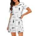 thumbnail image 1 of Easygdp Cute Shark Camisón de manga corta para mujer, informal, estampado, 1 of 6