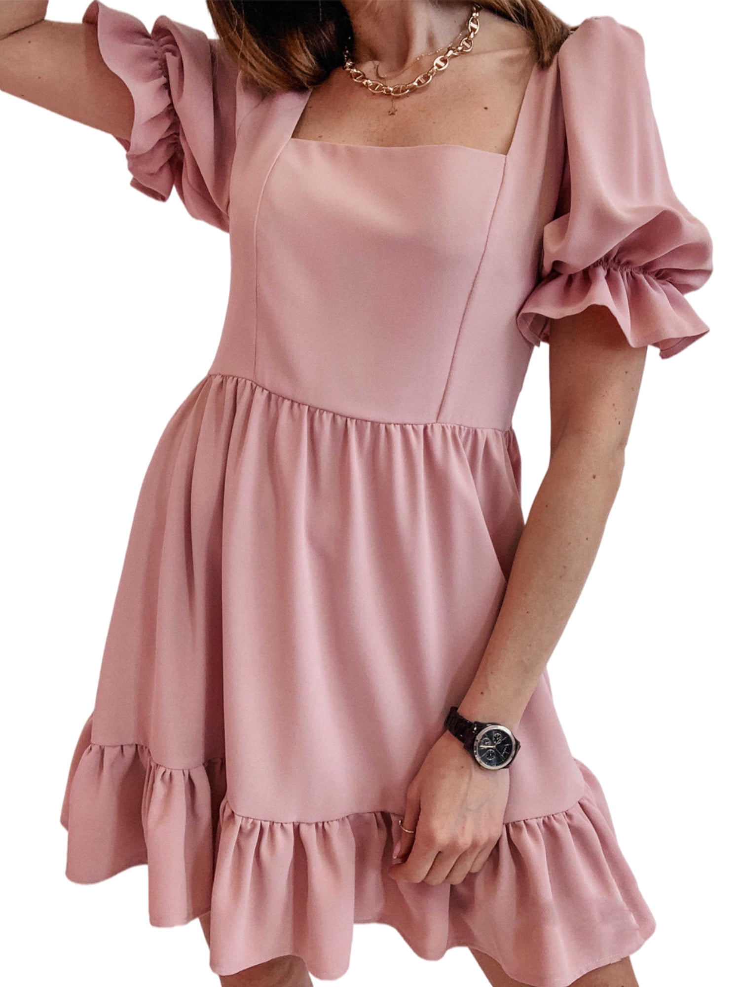 short ruffle dress