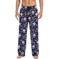 thumbnail image 5 of Top-Kevin Mens Christmas Pajama Pants,Christmas Santa Print Soft Lounge Pants Comfy Pajama Bottoms Drawstring Pockets White For Men, 5 of 7