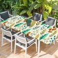 thumbnail image 2 of Spring Botanical Table Cloths for 8 Foot Rectangle Tables, Watercolor Leaves Floral Rustic Cream Patio Waterproof Elastic Fitted Tablecloths, Washable Rectangular Table Cover for Camping, 2 of 8