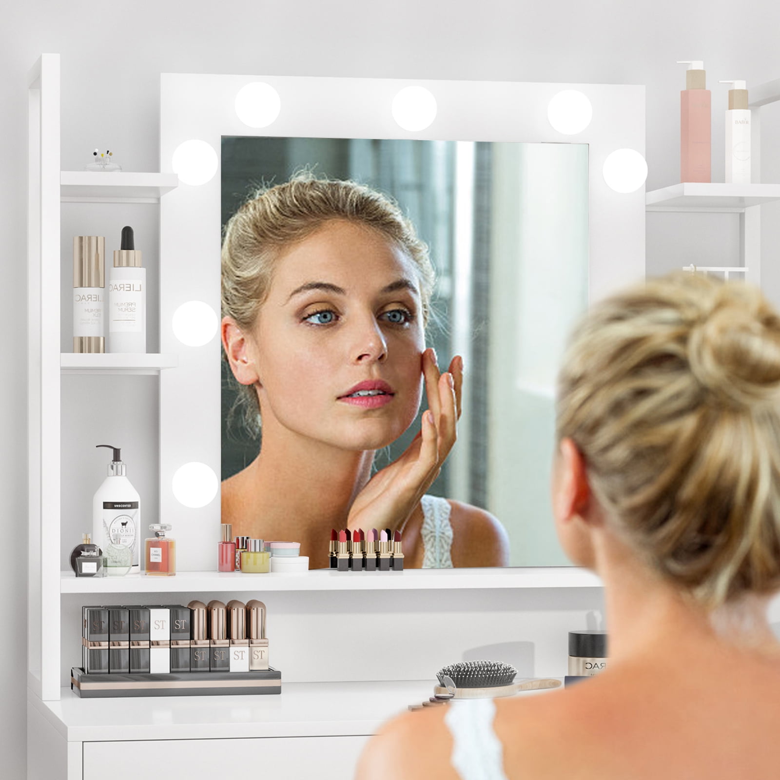 Buy Vanity Table with Lighted Mirror, TZUTOGETHER Elegant Makeup Vanity