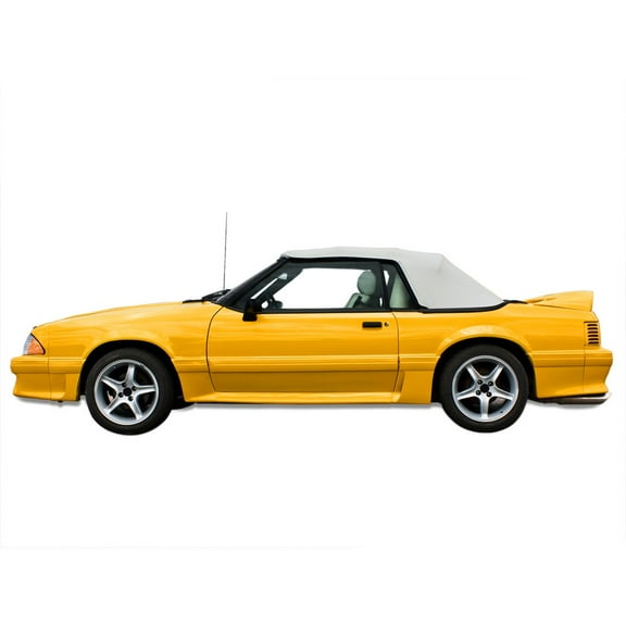 Sierra Auto Tops Convertible Top Replacement for Ford Mustang 1991-1993, Pinpoint Vinyl, Oxford White, Glass Window