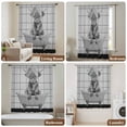 thumbnail image 6 of Grey Yak Sheer Curtains 45 Inches Long, Bathtub Country Gray Vintage Art Light Filering Curtains, Breathable Simi Curtain Privacy Drapes for Kitchen Bathroom Lightweight Small Window Treatment, 6 of 9