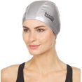 thumbnail image 1 of Beemo Latex Lycra Swim Cap for Long or Short Hair - Stretchable Head Cap - Silver, 1 of 1