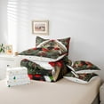 thumbnail image 6 of Manfei Xmas Cardinal Bird Bedding Comforter Set 7pcs, Merry Christmas Full Bedding Set, Pinecone Leaves Fitted Sheet Flat Sheet, Luxury Bedroom Decor, 6 of 8