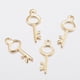 thumbnail image 1 of 10 colgantes de llave de acero inoxidable 304 dorado, 15 x 6 x 0,8 mm, colgantes personalizados, sencillos, redondos y huecos con orificio de 1,5 mm., 1 of 2