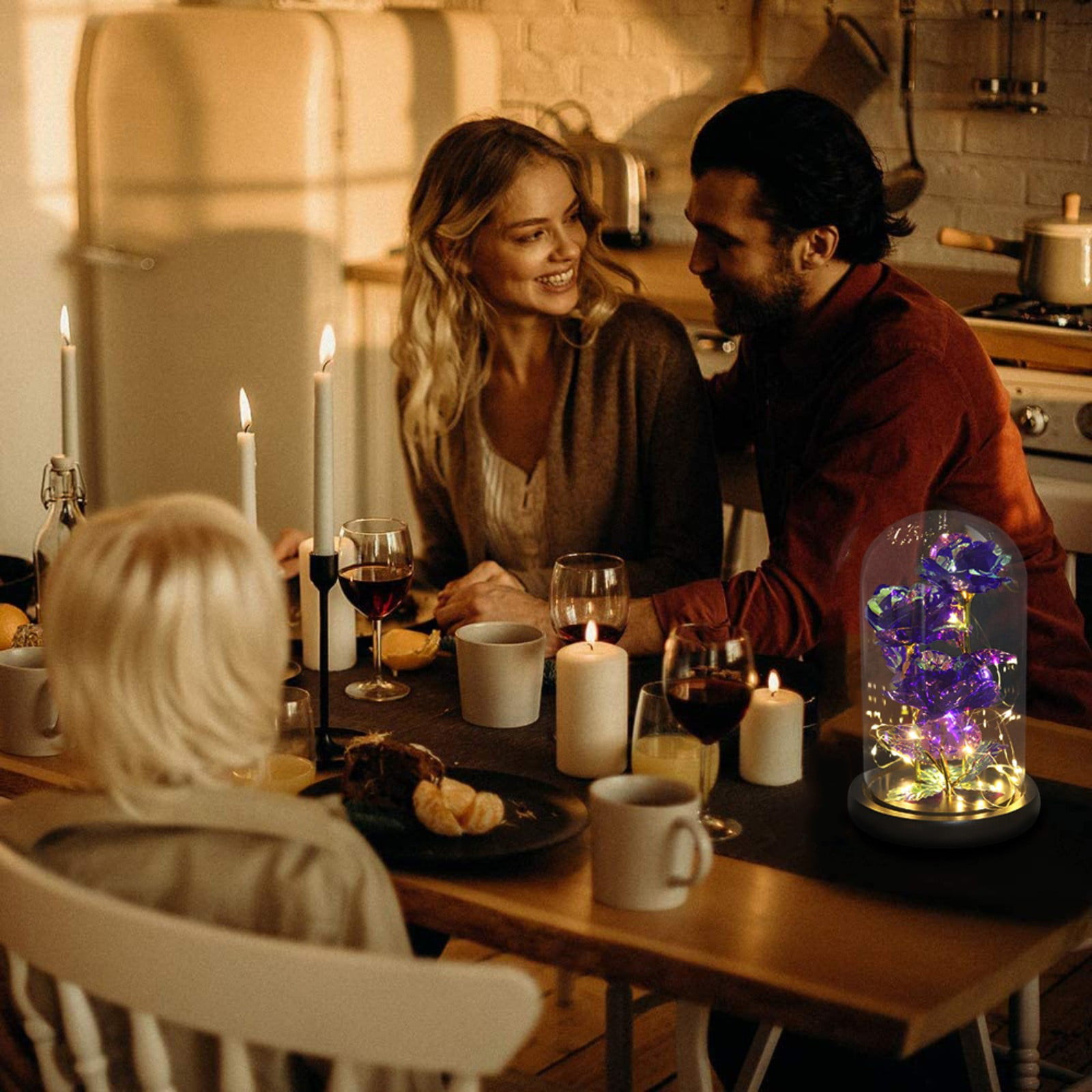 PhoneSoap Beauty and The Rose,Enchanted Flower with LED Light &Red