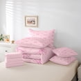 thumbnail image 5 of Feelyou Pink Polkadot Ribbon Bedding Comforter Set 7pcs, Kawaii Cartoon Bow-tie Queen Bedding Sets, Cute Princess Bow Reversible Queen Sheet Sets, Microfiber Bedroom Decor, 5 of 7