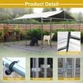 thumbnail image 6 of Mulinsonfly Heavy-Duty Outdoor Dog Kennel 157.2" x 157.2" x 91.2" with Lockable Door & Waterproof Roof for Yard & Farm, 6 of 8
