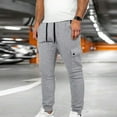 thumbnail image 2 of Men's Casual Sports Sweatpants Solid Color Straight Leg Workwear Jogging Trousers Athletic Breathable Pocket Pants Gray XL, 2 of 5