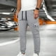 thumbnail image 1 of Pantalones largos de moda para hombre, casuales, de color sólido, con bolsillos y cremallera, cintura elástica, de poliéster., 1 of 5