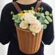 thumbnail image 1 of Mochila con cesta de flores tejida, cesta de picnic portátil para exteriores, organizador de almacenamiento para recoger hojas de té, plantación de, 1 of 8