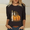 thumbnail image 2 of Cyber&Monday Deals Dyegold Halloween Tshirts Clearance Sale Ladies Cute Funny Graphic Blouses Womens Tunic Tops 3/4 Sleeve Business Casual Fall Fashion 2023 ​Christmas ​Fall Fashion ​Free Shipping, 2 of 5
