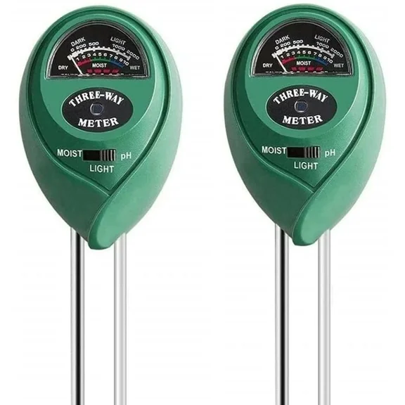 (2 Pack) Soil Tester 3 In 1 With Moisture Light Ph Meter Test For Plant Garden