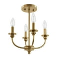 thumbnail image 2 of Hunter - Southcrest 4-light Luxe Gold, Medium Size Flush Mount Light, Dimmable, Traditional Style, Candle Shaped, for Bedrooms, Dining, Living Rooms - 48068, 2 of 5