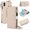White, variant on Allytechgroup Wallet Case for iPhone XR, RFID Blocking Multiple Cards Holder Zipper Pocket Hand Strap Shockproof Stand Phone Case with Crossbody Lanyard for Women Girls, Black