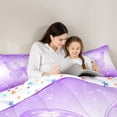 thumbnail image 5 of Homewish Gradient Butterfly 3-Piece Full Size Comforter Sets For Female Men Adults,Dreamy Princess Bedding Comforter Set,Ombre Stars Print Lightweight Bedding Sets,Lightweight Room Decor,Reversible, 5 of 8